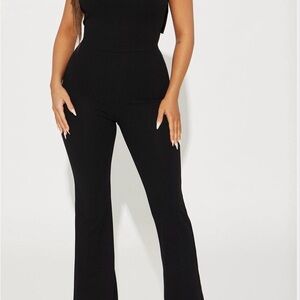 Fashion Nova Black Flare Jumpsuit